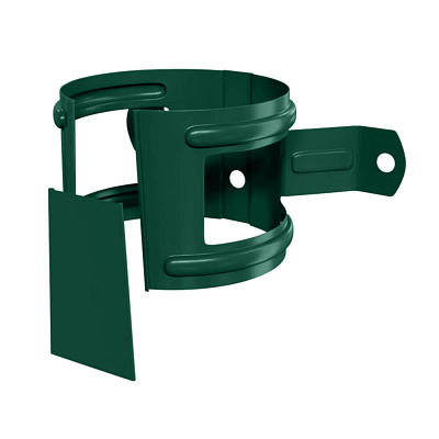 Держатель трубы водостока d100мм на дерево RAL 6005 Зеленый металлический фото Центр Металлокровли