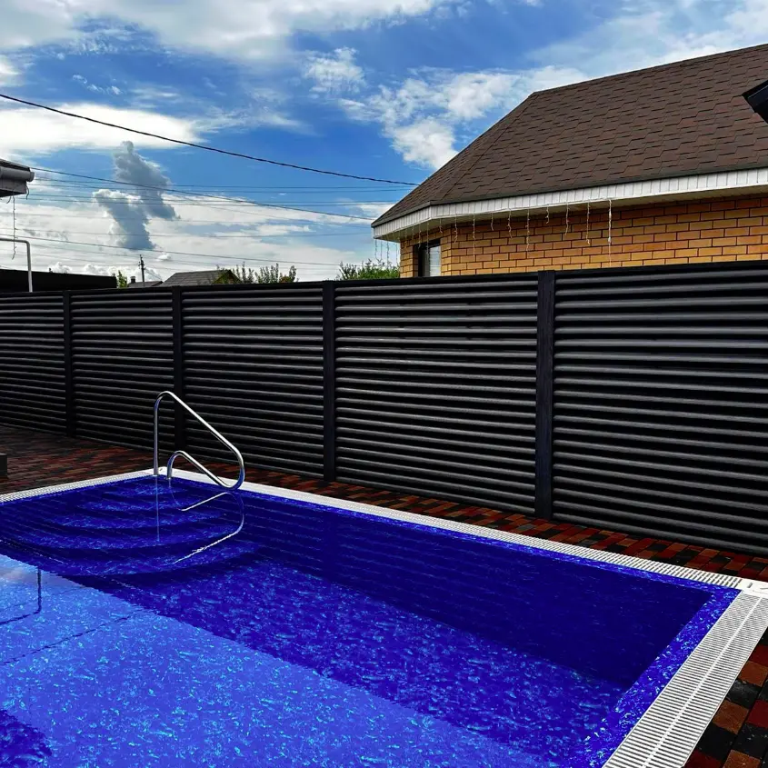 Фото 2 Забор Еврожалюзи Черное Дерево 3D Принтек двусторонний