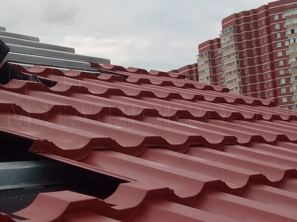 Металлочерепица Геркулес 8004 терракотовый Стальной Бархат от Центра Металлокровли в Волгограде