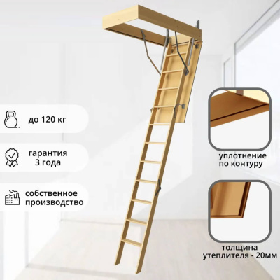 Лестница чердачная DOCKE STANDARD 60х120х280см утепленная параметры